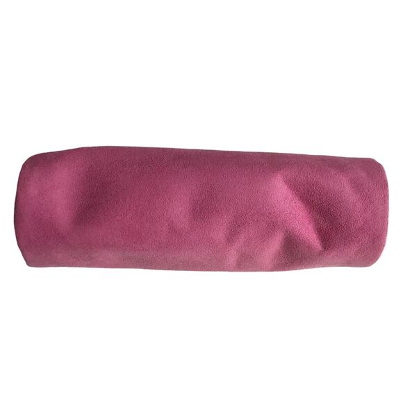 Clinique Pink Barrel Brush Case Makeup Bag Vegan Suede Travel Toiletry Pouch - Picture 6 of 7